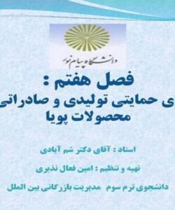 پاورپوینت سیاست های حمایتی تولیدی و صادراتی ایران از محصولات پویا
