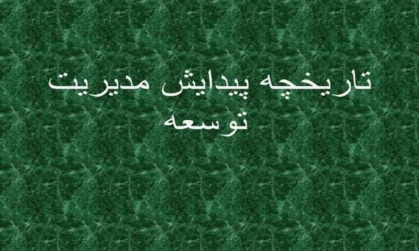 پاورپوینت تاریخچه پیدایش مدیریت توسعه