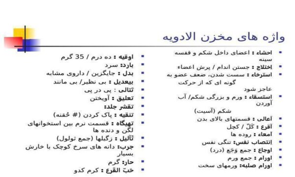واژه-های-مخزن-الادویه